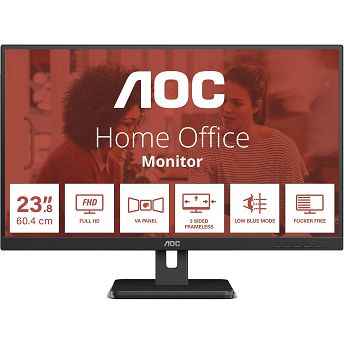 Monitor AOC 24" 24E3UM, VA, Adaptive-Sync 75Hz, VGA, HDMI, DP, 2xUSB 3.2 Gen1, Zvučnici, Full HD