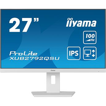 Monitor Iiyama 27" ProLite XUB2792QSU-W6, IPS, AMD FreeSync 100Hz, 0.4ms, HDMI, DP, 4xUSB 3.2, Zvučnici, Pivot, 2K