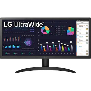 Monitor LG 25.7" 26WQ500-B, IPS, gaming, 75Hz, HDR10, 2xHDMI, 2560x1080