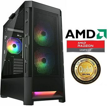 Računalo INSTAR Gamer Diablo, AMD Ryzen 5 3600 up to 4.2GHz, 16GB DDR4, 500GB NVMe SSD, AMD Radeon RX6500XT 4GB, No ODD, 5 god jamstvo