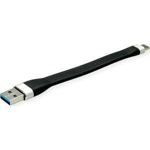 Kabel Roline Value, USB-A 3.2 Gen1 na USB-C, 0.11m, crni
