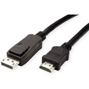 Kabel Roline Value, DisplayPort v1.1 (M) na HDMI (M), 1.0m, crni