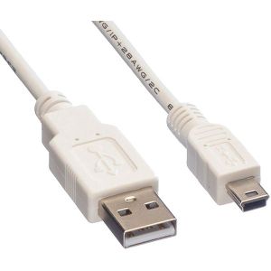 Kabel Roline Value USB2.0, TIP A(M) na Mini 5-pin (M), 1.8m, bijeli