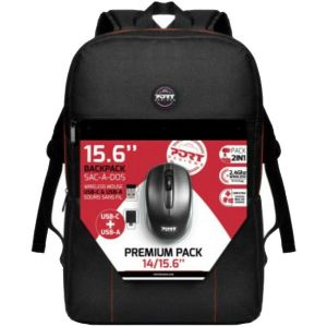 Ruksak za prijenosno računalo Port premium pack + bežični miš, crni