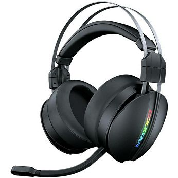 Slušalice Cougar Omnes Essential, bežične, gaming, mikrofon, over-ear, RGB, PC, PS5, crne