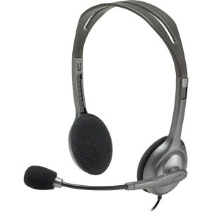 Slušalice Logitech H110 Stereo, žičane, mikrofon, on-ear, sive