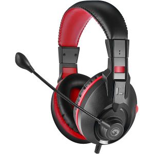 Slušalice Marvo Scorpion H8321S, žičane, gaming, mikrofon, over-ear, PC, PS4, PS5, crno-crvene - MAXI PONUDA