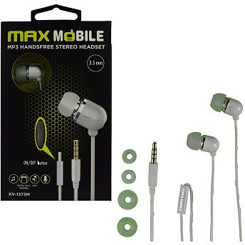 Slušalice Max Mobile KV-1373, žičane, mikrofon, in-ear, bijele