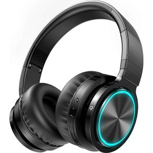 Slušalice Picun B12, bežične, bluetooth, mikrofon, on-ear, RGB, crne - BEST BUY