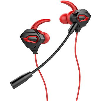 Slušalice Rampage RM-K46 Cobra, žičane, gaming, mikrofon, in-ear, PC, crvene