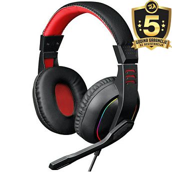 Slušalice Redragon Ares H120 RGB, žičane, gaming, mikrofon, over-ear, PC, crno-crvene