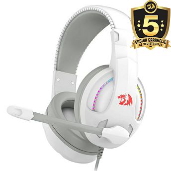 Slušalice Redragon Cronus H211W-RGB, žičane, gaming, 7.1, mikrofon, over-ear, PC, Xbox, bijele