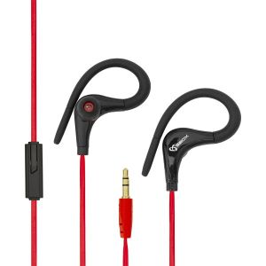 Slušalice SBOX EP-338, žičane, mikrofon, in-ear, crno-crvene