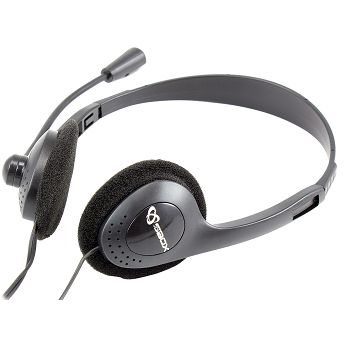 Slušalice SBOX HS-201, žičane, mikrofon, on-ear, crne