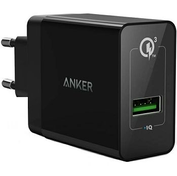 Strujni punjač Anker PowerPort+ 1, Quick Charge 3.0 18W, USB-A, crni