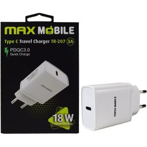 Strujni punjač Max Mobile TR-207, 20W Quick Charge 3.0, USB-C, bijeli