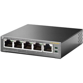 Switch TP-Link TL-SF1005P, 5 portni, 1x10/100Mbps, 4x10/100Mbps PoE 15.4W, unmanaged, crni
