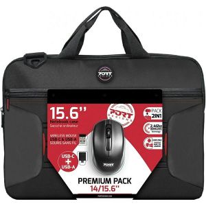 Torba za prijenosno računalo Port Premium Pack, do 15.6", crna + Port bežični miš