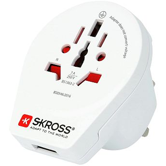 Univerzalni putni adapter Skross World to UK + USB, 1.500267