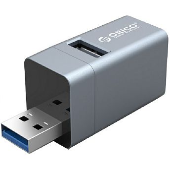 USB hub Orico MINI-U32L-GY-BP, 3xUSB-A, sivi