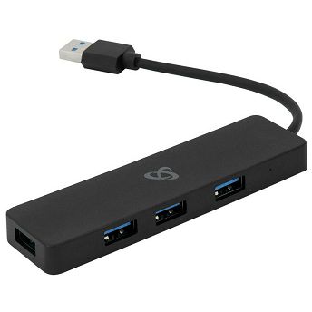 USB Hub SBOX H-504, 4xUSB-A 3.0, crni