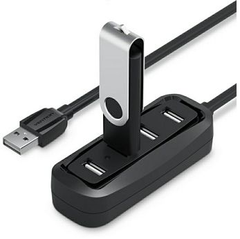 USB Hub Vention VAS-J43-B050, 4xUSB 2.0, crni