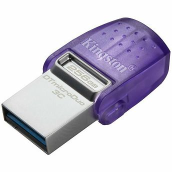 USB Stick Kingston DataTraveler MicroDuo 3C, USB 3.2, 256GB, dual USB-A/USB-C, ljubičasti