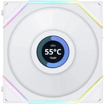 Ventilator za kućište Lian li Uni Fan TL LCD Reverse Blade ARGB, PWM, 120mm, bijeli