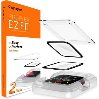 Zaštitno staklo za pametni sat Spigen Pro Flex EZ Fit 2 Pack, za Apple Watch SE 2022/6/SE/5/4 (44 mm), 2 komada
