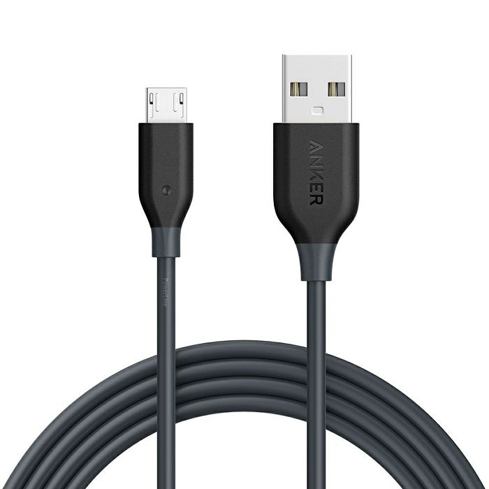 Kabel Anker PowerLine, USB-A (M) na Micro USB (M), 1.8m, sivi