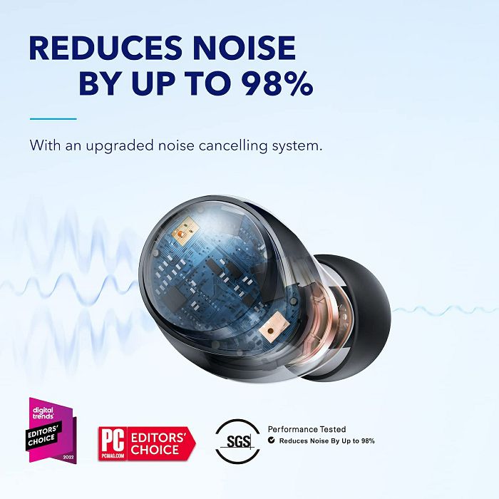 Slušalice Anker Soundcore Space A40, bežične, bluetooth, eliminacija buke, mikrofon, in-ear, crne