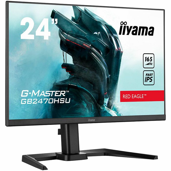 Monitor Iiyama 23.8" G-Master GB2470HSU-B5, Fast IPS, gaming, AMD FreeSync Premium 165Hz, 0.8ms, HDMI, DP, 2xUSB 2.0, Zvučnici, Pivot, Full HD