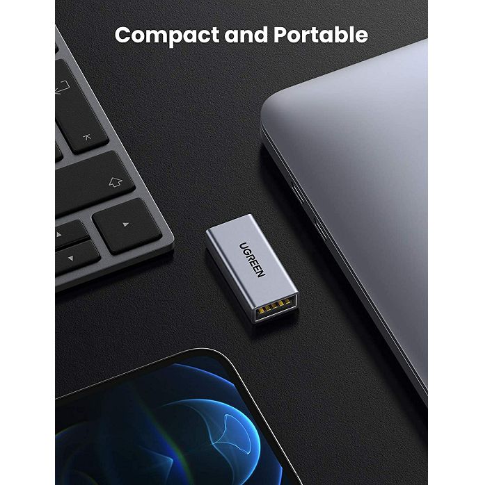 Adapter Ugreen, USB-A 3.0 (Ž) na USB-A (Ž), sivi