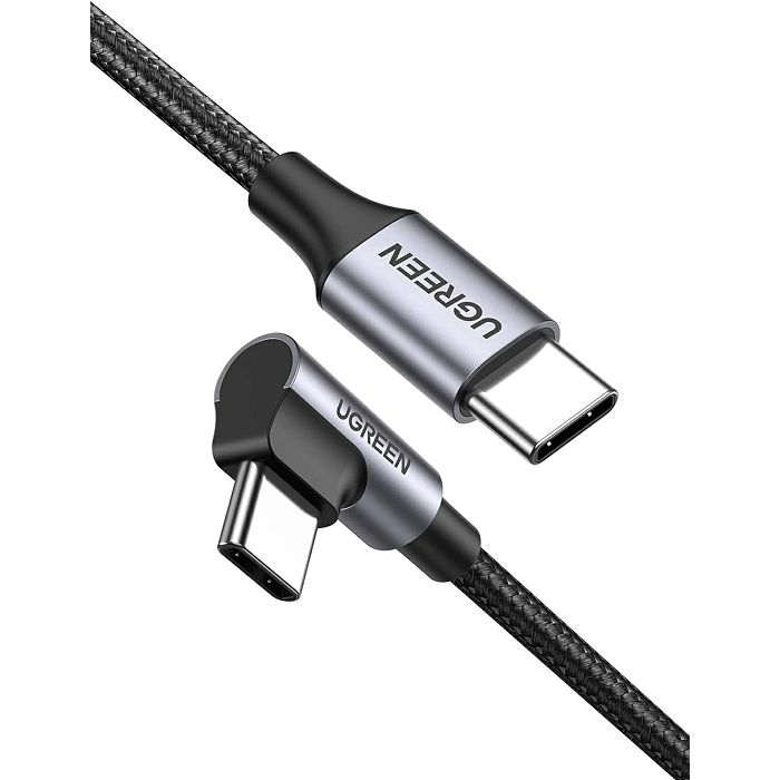 Kabel Ugreen, USB-C (M) na USB-C (M), kutni, 2.0m, crni