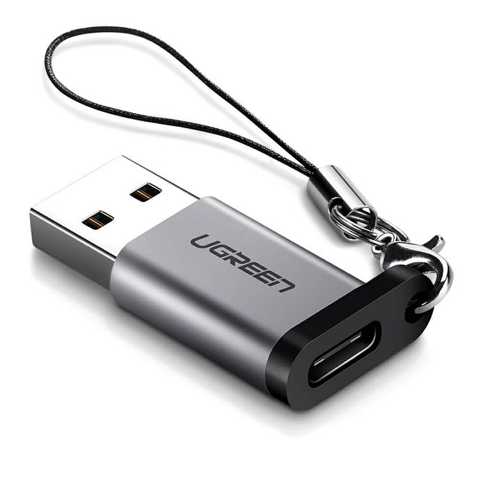 Adapter Ugreen, USB-A (M) na USB-C (Ž) 3.0, sivi
