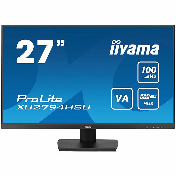 Monitor Iiyama 27" ProLite XU2794HSU-B6, VA, AMD FreeSync 100Hz, 1ms, HDMI, DP, 2xUSB 2.0, Zvučnici, Full HD