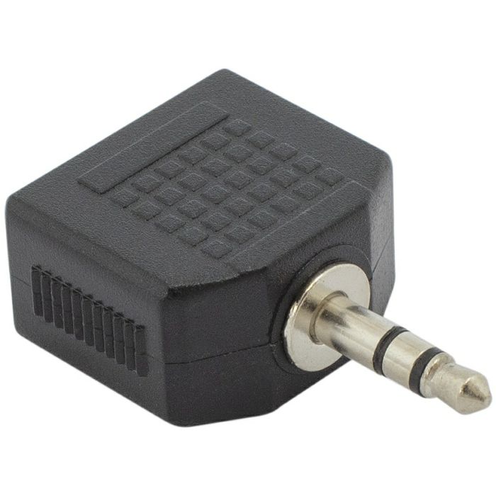 Adapter SBOX, 3.5mm (M) na 2x3.5mm (Ž), crni
