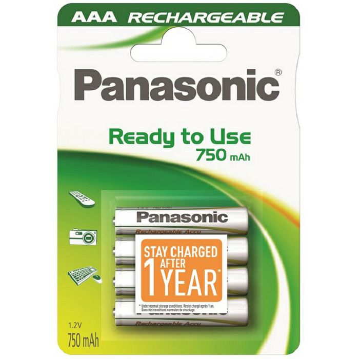 Baterije Panasonic Rechargeable AAA (R03), 750mAh, punjive, 4 komada, HHR-4MVE/4BC