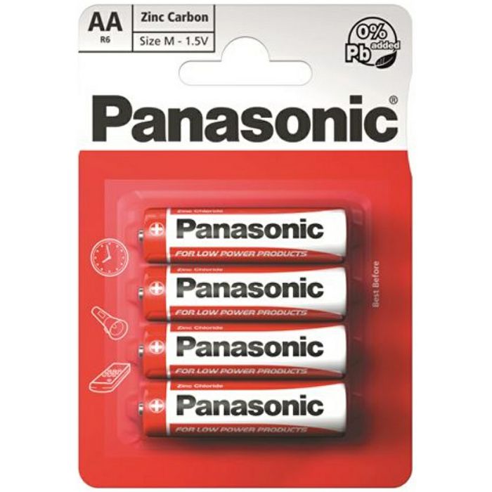 Baterije Panasonic Zinc Carbon AA (R6), 4 komada, R6RZ/4BP