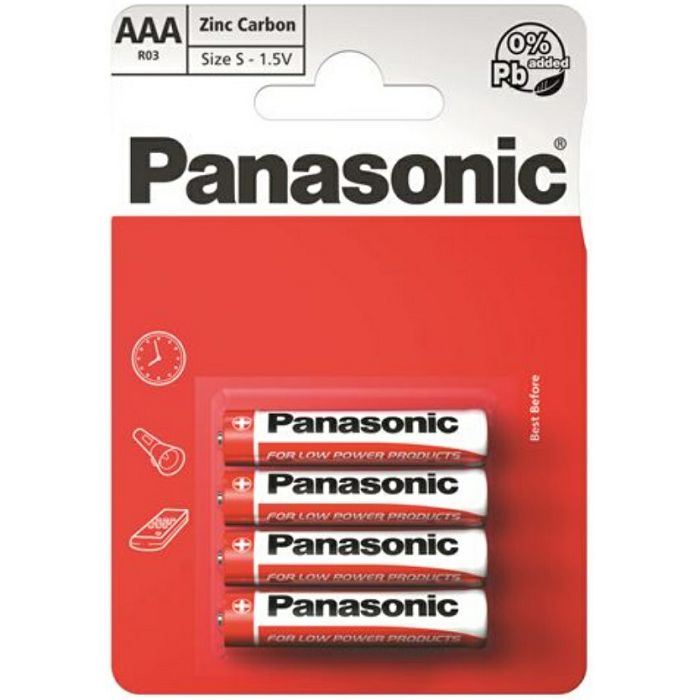 Baterije Panasonic Zinc Carbon AAA (R03), 4 komada, R03RZ/4BP