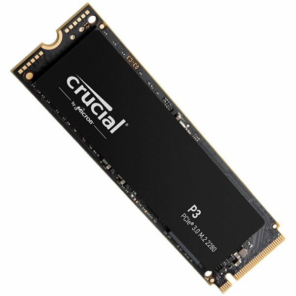 SSD Crucial P3, 500GB, M.2 NVMe PCIe Gen3, R3500/W1900