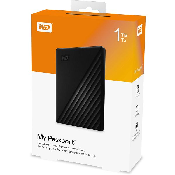 Eksterni disk WD My Passport, 1TB, USB 3.2, Black