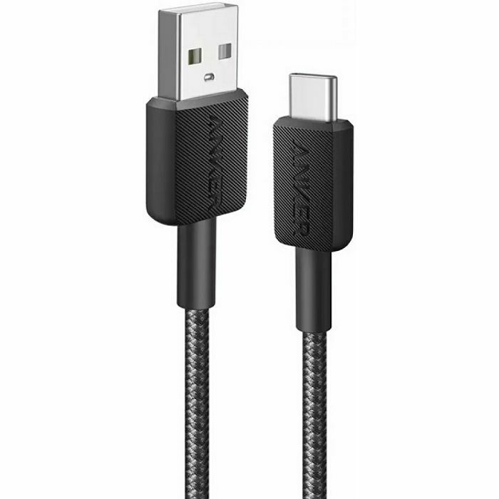 Kabel Anker 322, USB-A (M) na USB-C (M), 0.9m, pleteni, crni