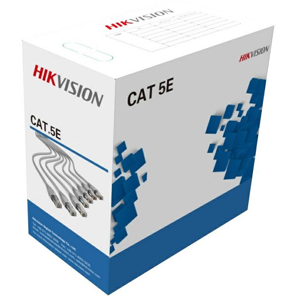 Kabel HikVision, mrežni, UTP, Cat5e, 305.0m, sivi