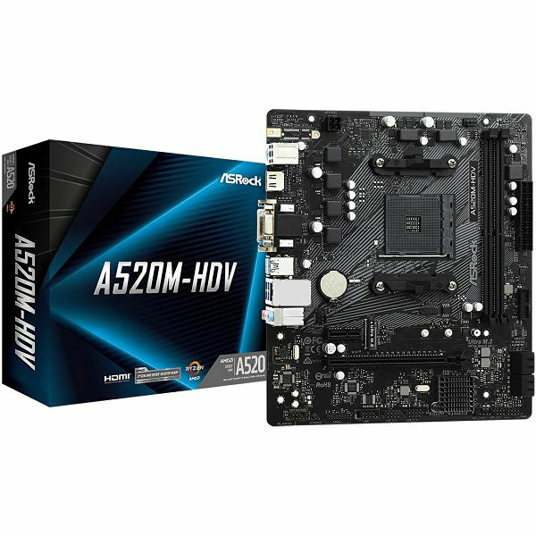 Matična ploča ASRock A520M-HDV, AMD AM4, Micro ATX