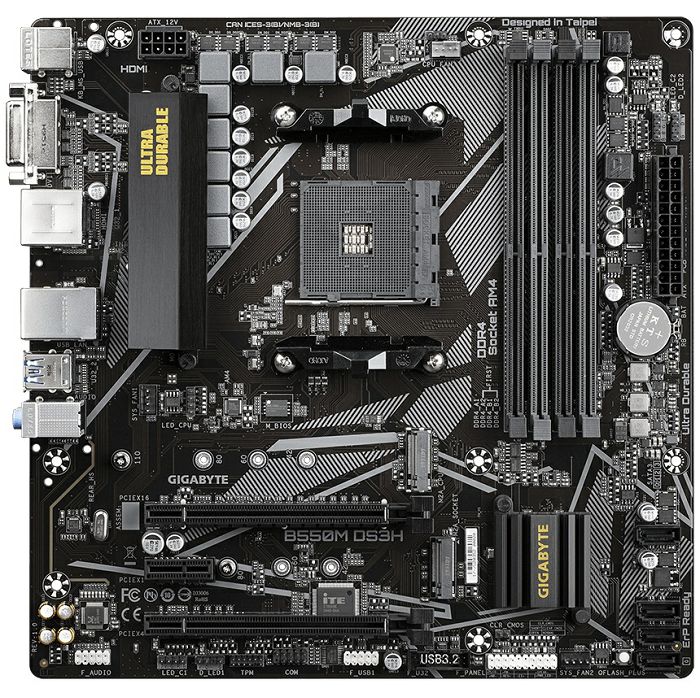 Matična ploča Gigabyte B550M DS3H DDR4, AMD AM4, Micro ATX - MAXI PROIZVOD