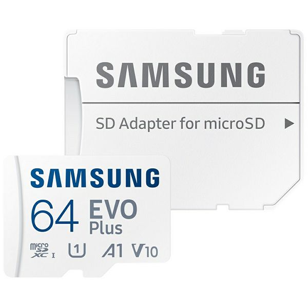Memorijska kartica Samsung EVO Plus, microSD, HC Class10, 64GB + SD Adapter