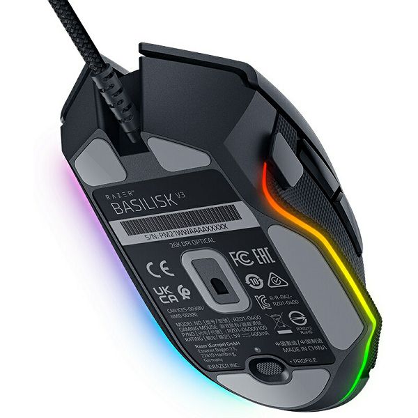 Miš Razer Basilisk V3, žičani, gaming, 26000DPI, RGB, crni, RZ01-04000100-R3M1