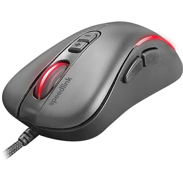 Miš Speedlink Assero, žičani, gaming, 6400DPI, LED, crni