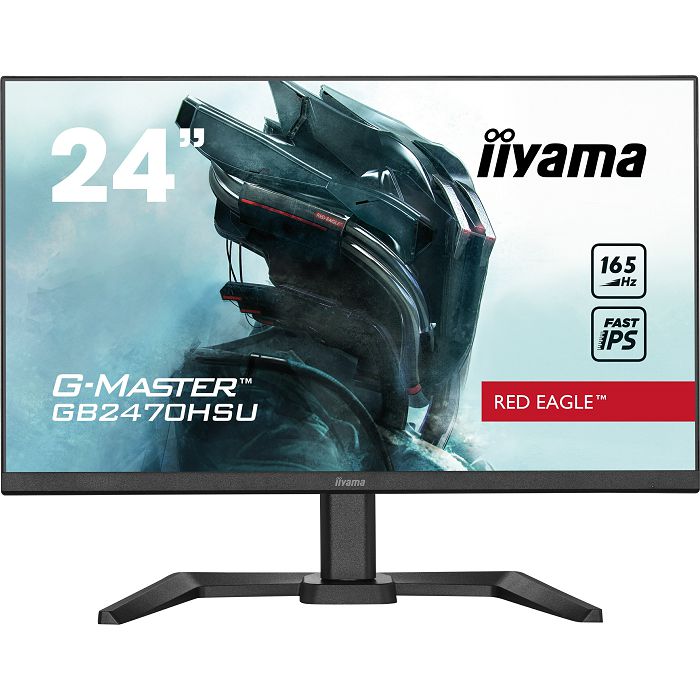 Monitor Iiyama 23.8" G-Master GB2470HSU-B5, Fast IPS, gaming, AMD FreeSync Premium 165Hz, 0.8ms, HDMI, DP, 2xUSB 2.0, Zvučnici, Pivot, Full HD